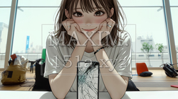 画面が激しく割れているスマートフォンを手にしているいる若い女性 | 4431284-8470