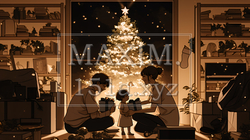 仲良し親子の楽しいクリスマス（シンプルな色使い） | 443357-13642