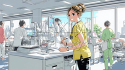 打ち合わせ（カンファレンス）に向かう看護師 | 4440142-7877