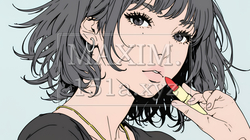 化粧をしている（口紅をつけている）若い女性 | 4441514-8551