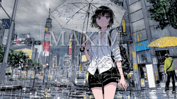 雨の日に傘をさして歩く若い女性｜4497117-9230