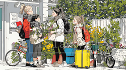 道端で会話を楽しむ若い主婦たち（ママ友たち） | 4480200-16823