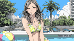 ビーチリゾートを旅行中のビキニ姿の若い女性 | 4484701-9350