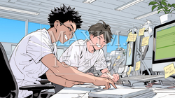 OJT：オフィスで、部下（後輩）を指導するマネージャー | 4485846-8188
