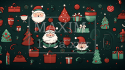 クリスマス関連の連続絵柄の背景図案 | 4487741-2899