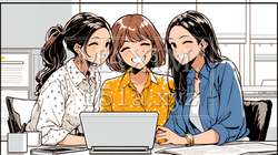 企業内グループミーティングをしている女性たち | 449112-6572