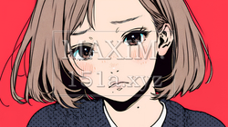 嫉妬の表情を浮かべる若い女性 | 449338-17122