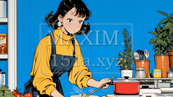 なれない料理に奮闘中の若い女性 | 4494149-6002