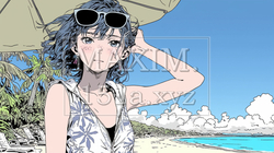 南国の海岸にビキニ姿でいる若い女性 | 4549299-5301