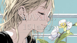 蘭の花と若い女性