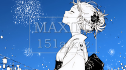 打ち上げ花火を見ている浴衣を着た若い女性（シンプルな色使い） | 4573767-10804
