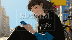 嬉しそうな表情でスマホを使っている女性 | 4586283-11480