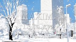 都市の雪景色 | 4593881-6450
