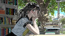 書店で本を選ぶ女子高生 | 4596220-16077