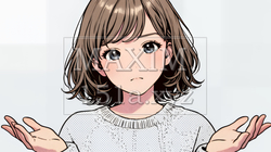 肩をすくめて困惑・諦めの仕草をしている若い女性 | 4610803-14648
