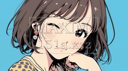 ウィンクしている女性：