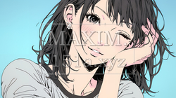 楽：リラックスした顔をしている若い女性