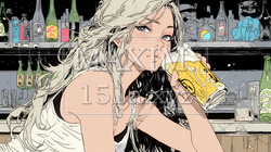 ビールを飲んでいる女性 | 4621993-12390