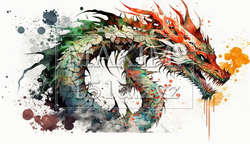 龍の水彩画