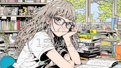 メガネっ娘：いつも勉強や読書やデスクワークをしている | 4632236-7501