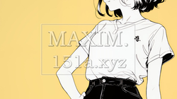 ウェストライン（腰回り）をチェックしている女性（シンプルな色使い） | 4645913-11753