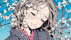 満開の梅の花と和服姿の若い女性 | 4656839-14737