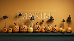 ハロウィンの基本的要素を捉えたミニマルアート（minimalism）な表現：精緻CG | 4658328-1032