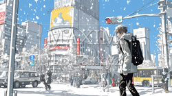 都市の雪景色 | 466090-6453