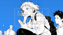 スマホの画面を見て驚いている若い女性（シンプルな色使い） | 4667297-11275