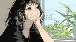 じっと遠くを見つめている若い女性 | 4689847-8810