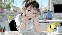 家計簿が赤字：心配事を抱えて憂鬱な気分の若い女性 | 4696120-7646