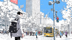 都市の雪景色 | 4704897-6452