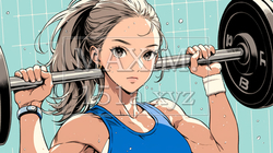 ウェイトトレーニングをしている若い女性