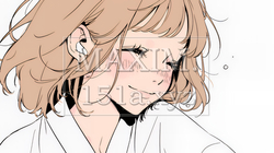 「うふふ」と微笑んでいる若い女性（シンプルな色使い） | 4719092-12914