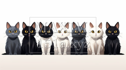 色々な猫のイラストのプリファレンスシート | 4744591-17862