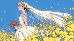 白いウェディングドレスを着ている花嫁：ジューンブライド | 4749816-8791