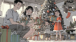 仲良し親子の楽しいクリスマス | 4752300-13628