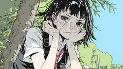 「つまんないの」と不貞腐れている制服を着た女子高生 | 476194-14459