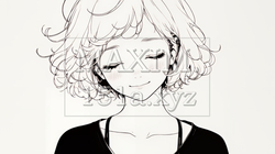 「うふふ」と微笑んでいる若い女性（シンプルな色使い） | 4796251-12908