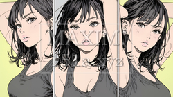 楽：リラックスした顔をしている若い女性