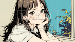 「ふん！」という表情でそっぽを向いている制服を着た女子高生｜4933422-13688