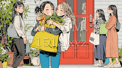 道端で会話を楽しむ若い主婦たち（ママ友たち） | 4814820-16818