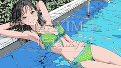 南国のリゾートホテルのプールにビキニ姿でいる若い女性 | 4832292-5248