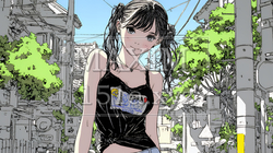 キャミソール姿の若い女性 | 4835684-14371