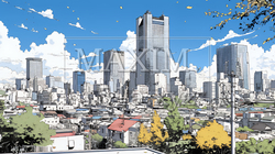 都市の町並みと青空 | 4844916-11569