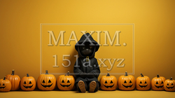 ハロウィンの基本的要素を捉えたミニマルアート（minimalism）な表現：精緻CG
