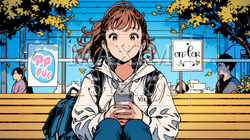 外出中にスマートフォンをいじくっている若い女性 | 4870270-7258