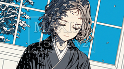 喪服を着た若い女性