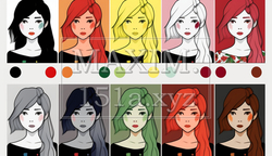 十人十色：同じ人物を描いていても、背景や色合いを変えることで全く異なる印象を与える