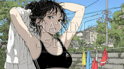 ヘアーシャワーの後の濡れ髪の若い女性 | 4907663-8628